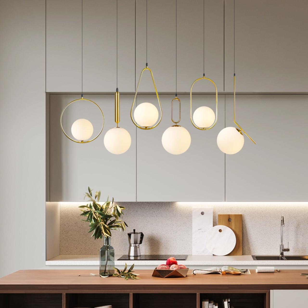 Glass Pendant Round Light in Modern Minimalist Style |Sofary Lighting